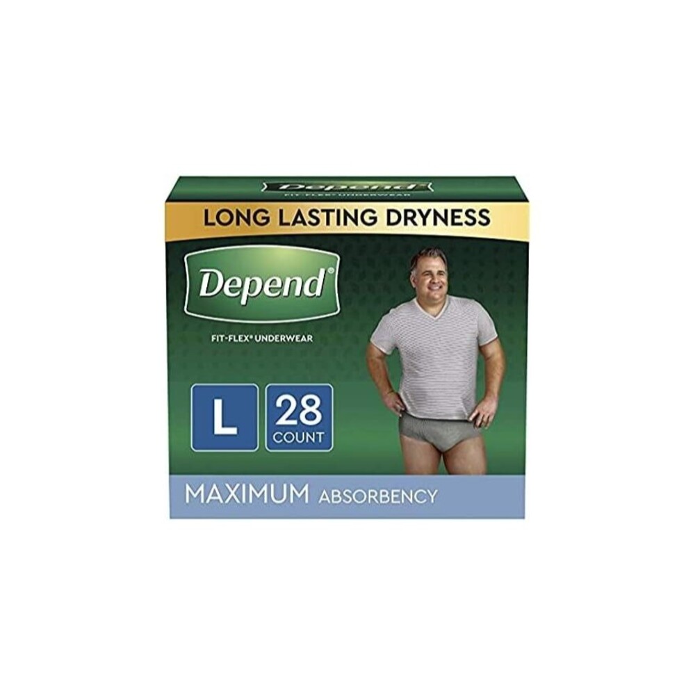 Depend Fit-Flex Incontinence Underwear for Men Maximum Absorbency Size LG (72)